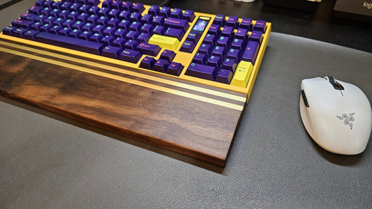 Metal Inlaid Wooden Keyboard Wrist Rest - Thaze Makes -
