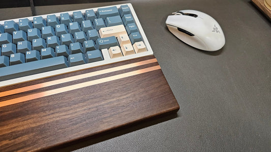 Metal Inlaid Wooden Keyboard Wrist Rest - Thaze Makes -