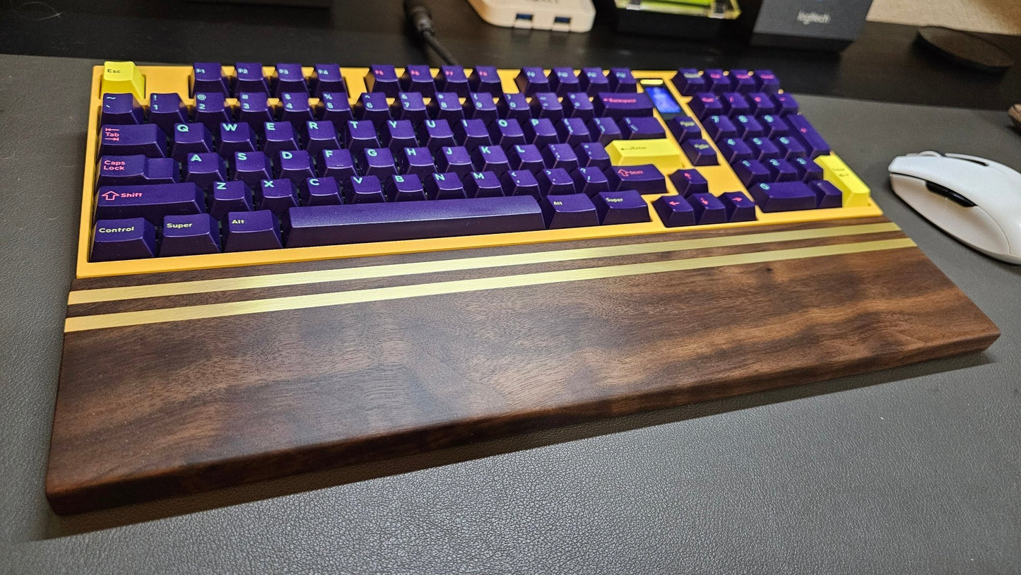 Metal Inlaid Wooden Keyboard Wrist Rest - Thaze Makes -