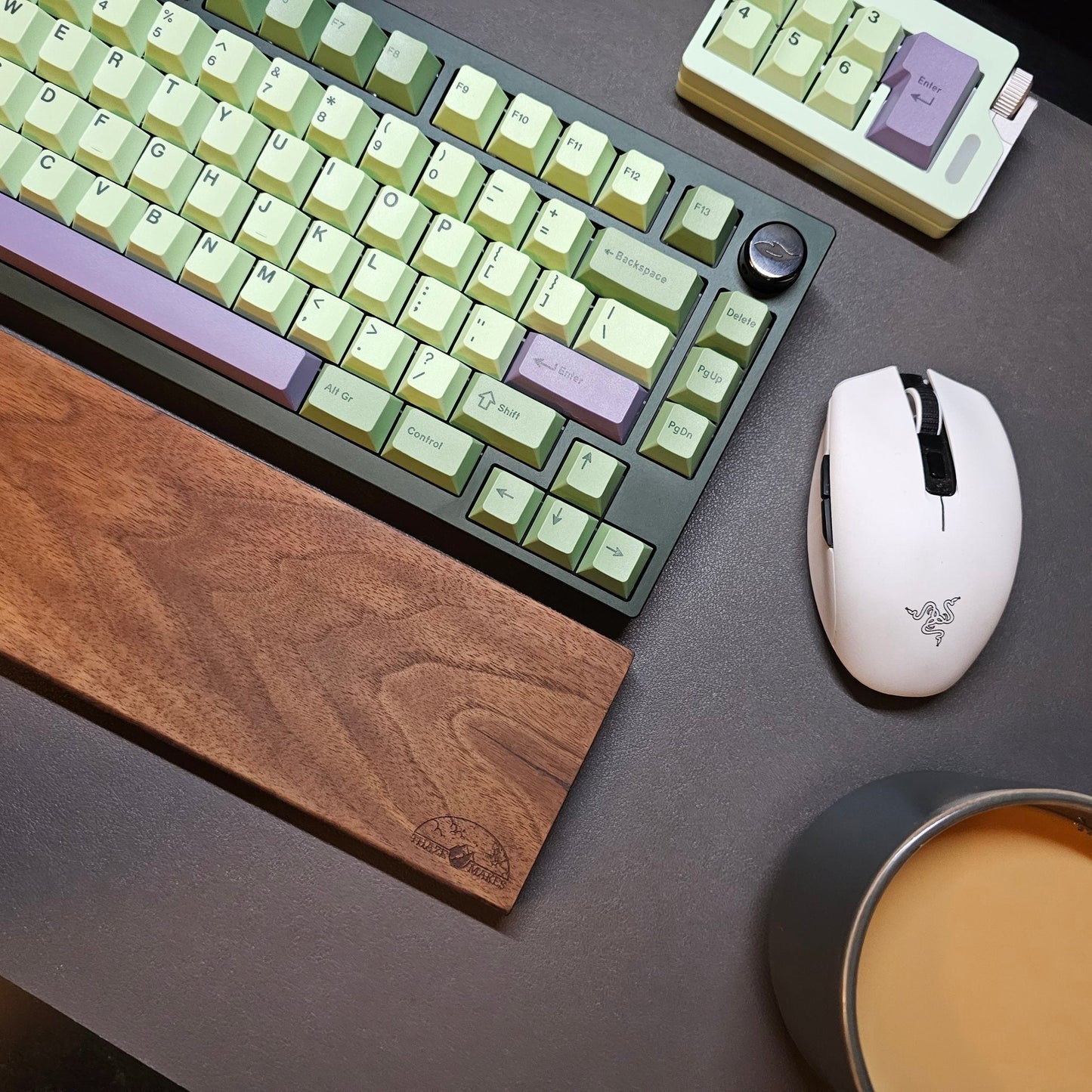 Black Walnut Hardwood Keyboard Wrist Rest - Thaze Makes -