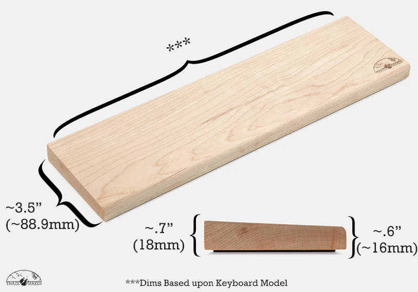 "Stealth Edition" Wood Wrist Rest - LIMITED TIME SALE - Thaze Makes - 