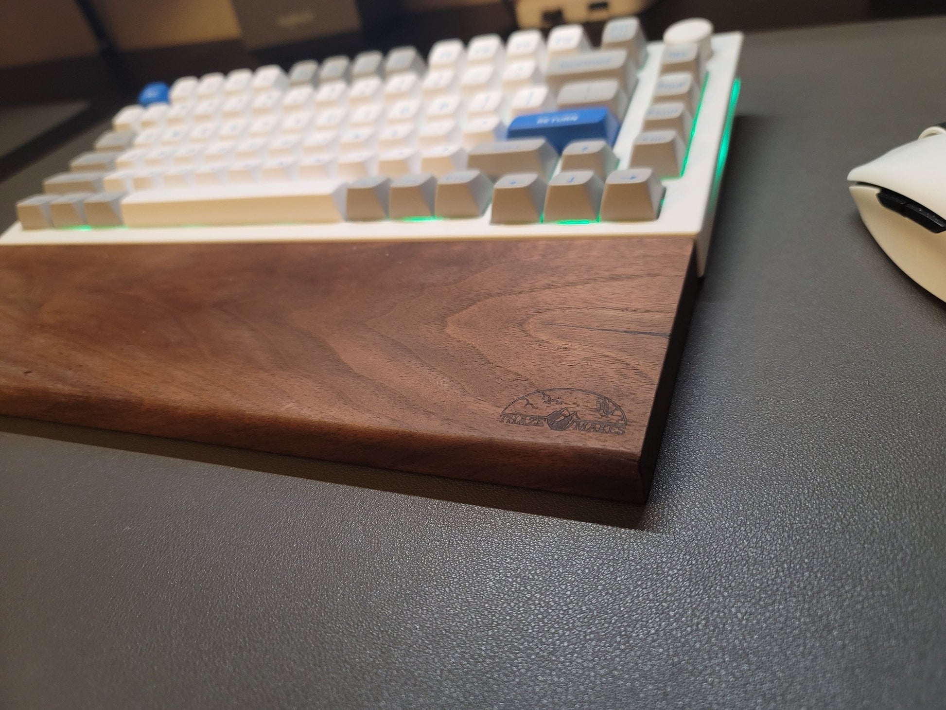 Black Walnut Hardwood Keyboard Wrist Rest - Thaze Makes -