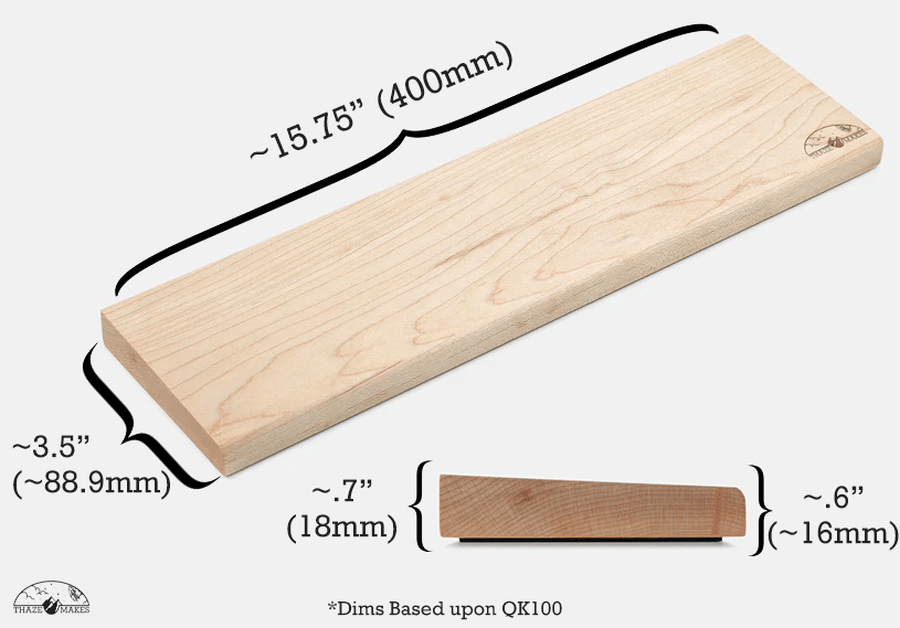 QK100 Hardwood Wrist Rest - Thaze Makes -